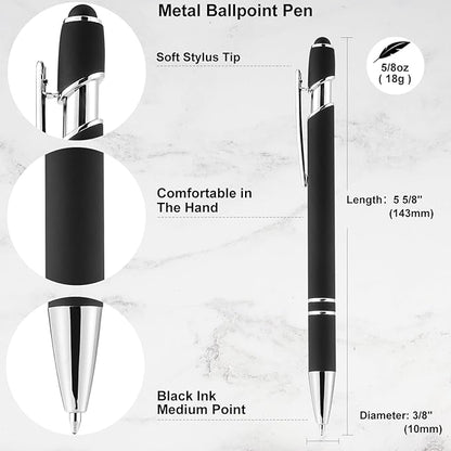 LINFANC 12 Pack Black Silver Ballpoint Pen - Image 4