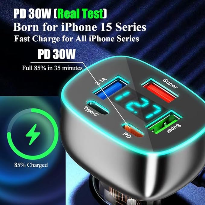 5 Port USB C Car Phone Charger - Image 5