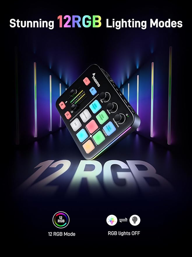MAONO Gaming Streaming Equipment Bundle: Audio Interface Mixer XLR Dynamic Mic - Image 4