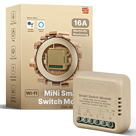 MOES WiFi Smart Relay with Energy Meter, Work with Google Assistant & Alexa by MOES