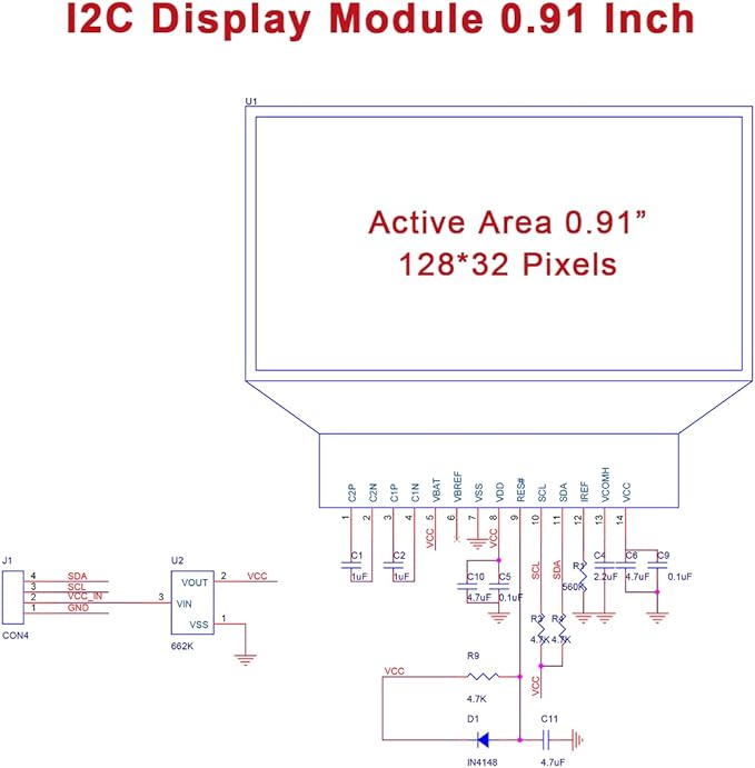 Hosyond 5 Pcs 0.91 Inch I2C OLED Display Module IIC OLED Screen DC 3.3V~5V - Image 7