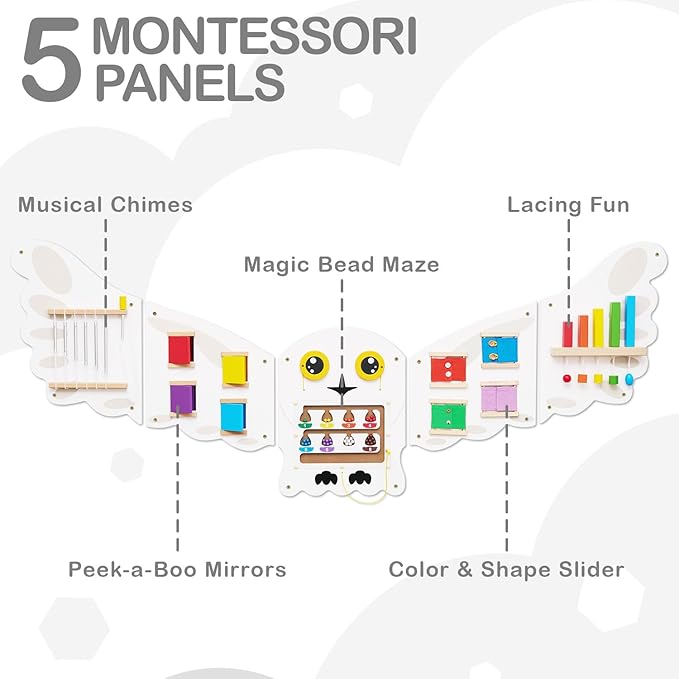 Monläurd® Montessori Owl Busy Board - Image 3