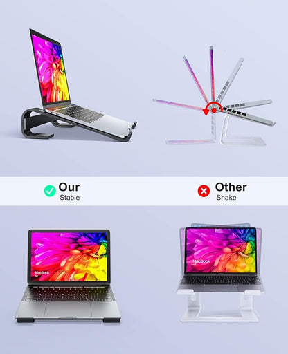 Soqool Laptop Stand for Desk, Ergonomic Detachable Laptop Riser, Aluminum - Image 4