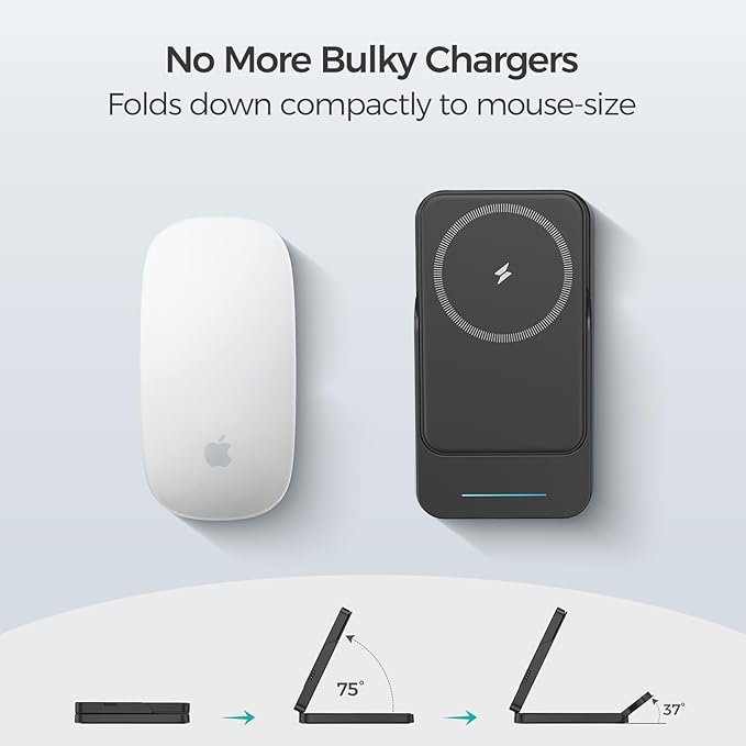 ANJANK 3 in 1 Foldable Wireless Charging Station, 5000mAh Removable Mag-Safe - Image 3