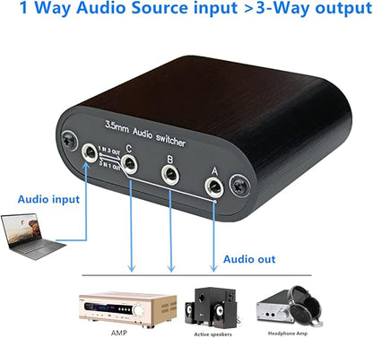 New D3 3-in-1-Out 3.5mm Stereo Audio Switch Source Input Signal switcher - Image 4