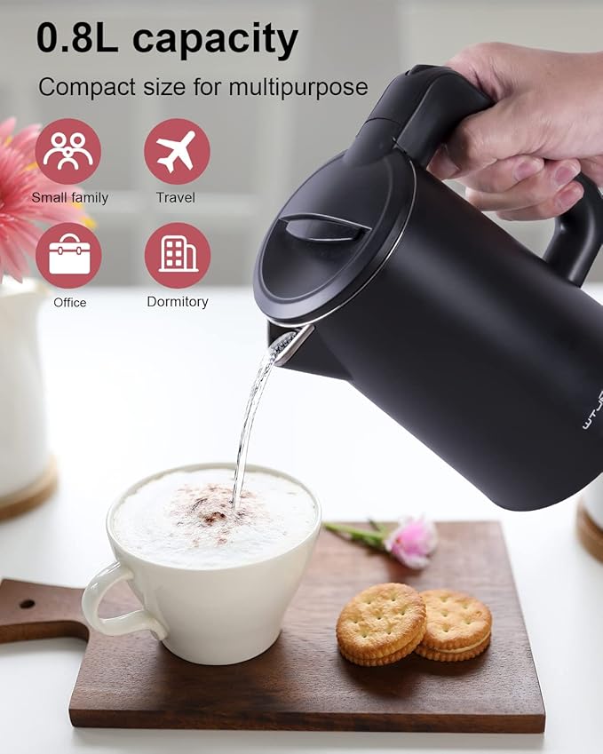 0.8L Electric Kettle Stainless Steel, 800 Watts Small Electric Kettle 27 Ounce - Image 2