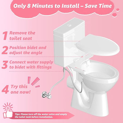 Ultra-Slim Bidet Attachment for Toilet, Non-Electric Dual Nozzle, Adjustable - Image 5