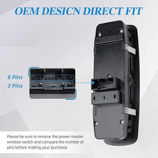 WUANGKI Power Control Window Switch | Front Driver Side | 8+3 Pins | Compatible - Image 4