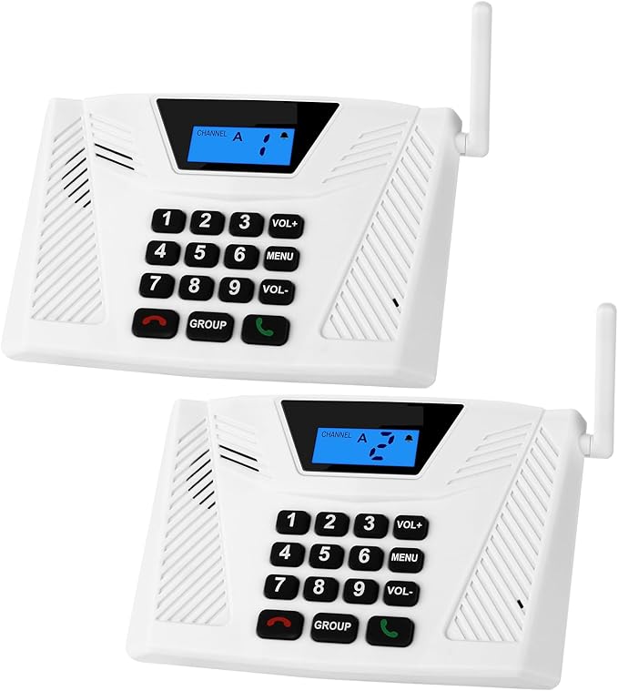 Intercoms Wireless for Home, Full Duplex Hands-Free Intercom, 5300ft Long Range by SANZUCO