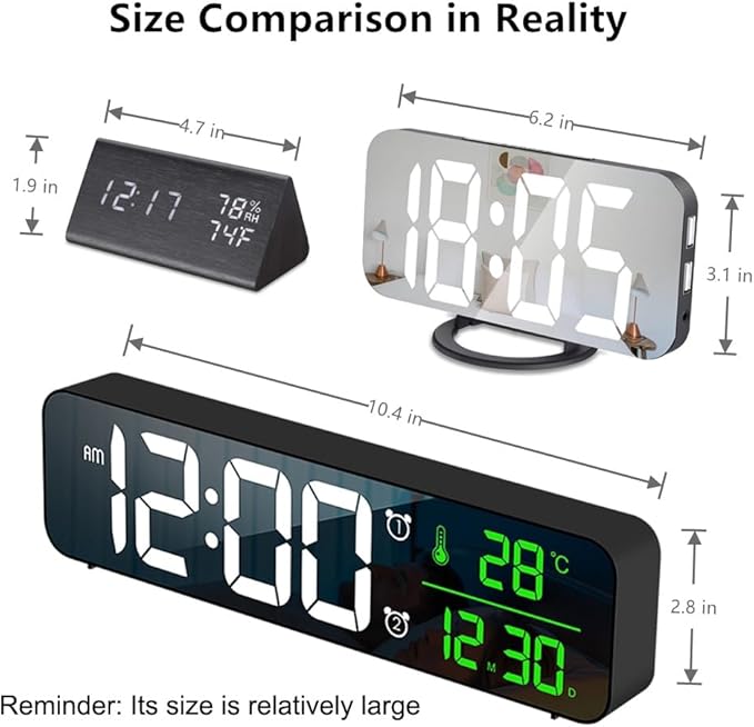 Hournor Digital Clock for Bedroom, Digital Wall Clock for Living Room Decor - Image 6