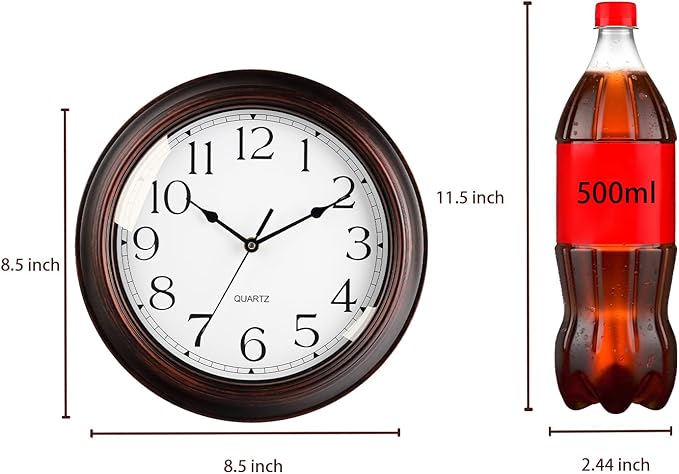 KECYET Wall Clocks Battery Operated Silent Non-Ticking Wall Clock 8.5 Inch - Image 4