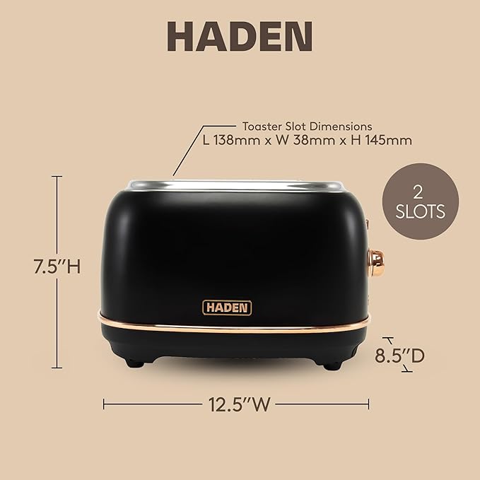 Haden Heritage 2 Slice Wide Slot Stainless Steel Toaster - Image 4
