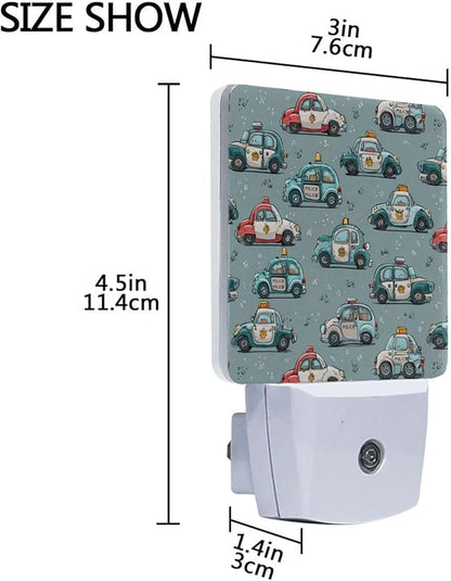 Pigsaly Led Night Light Funny White Police Cars Night Light Plug in Wall Lamp - Image 3