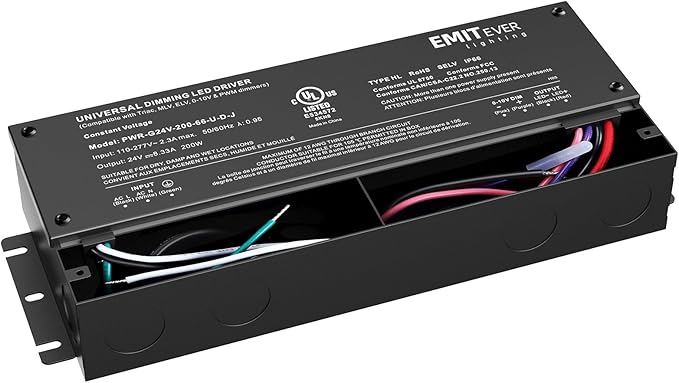 EMITEVER Dimmable Led Driver, 200W AC 110V-277V to DC 24V Transformer, 5-in-1 - Image 9