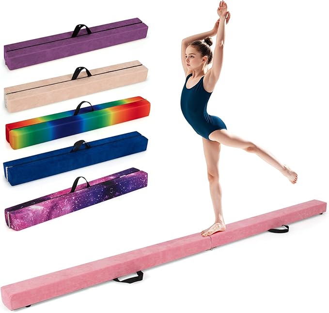 Giantex 7FT/8FT/9FT Balance Beam, Folding Gymnastics Beam w/Carry Handles by Giantex