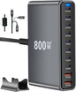 800W USB C Fast Charger Block, 10 Port USB Charging Station, GaN Ⅲ Pro Dual by LMSEP