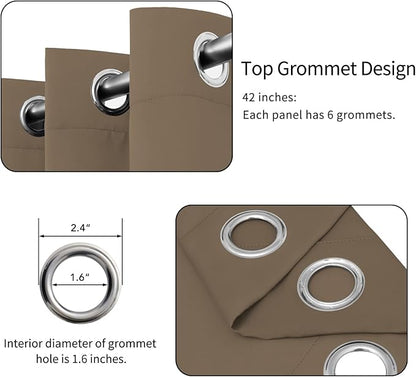 Easy-Going Blackout Curtains for Bedroom, Solid Thermal Insulated Grommet and - Image 4