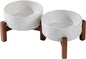Ceramic 5.1inch Raised Double Bowls Set by Havniva