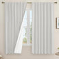 LAMIT 100% Blackout Linen Curtains 63 Inches Long, Linen Textured Living Room by LAMIT