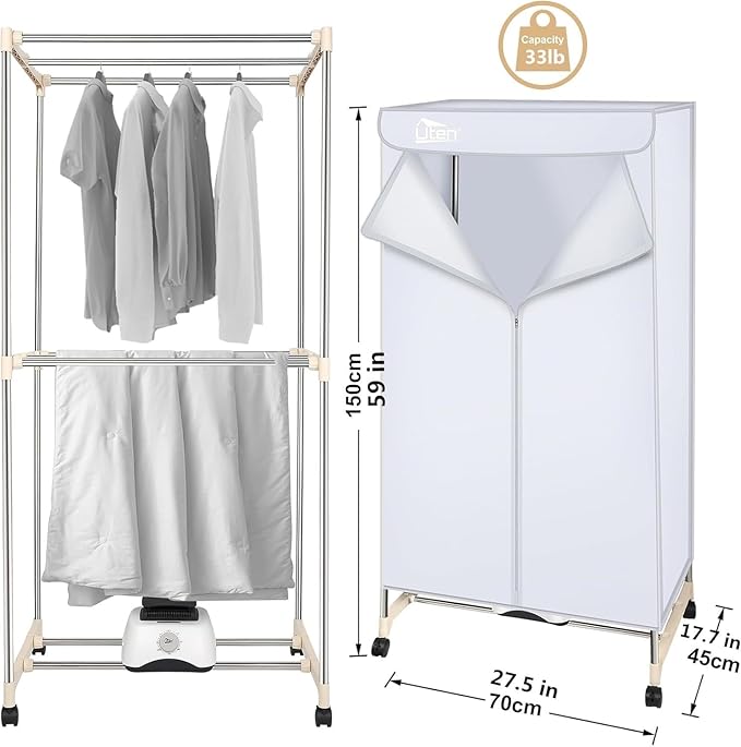 Uten Clothes Dryer Machine, Laundry Drying Wardrobe - Image 6