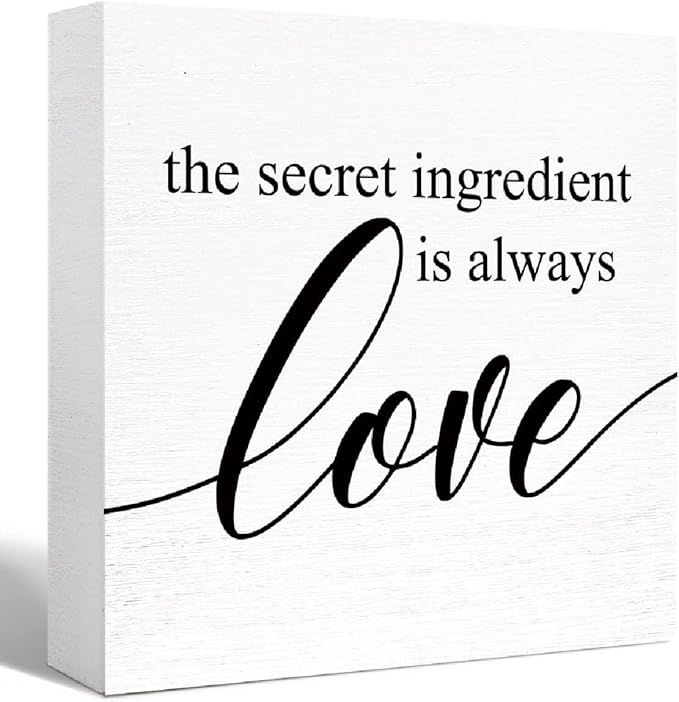 Secret Ingredient is Love Positive Wooden Box Sign Home Kitchen Table Shelf by Unknown
