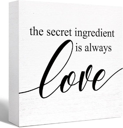 Secret Ingredient is Love Positive Wooden Box Sign Home Kitchen Table Shelf by Unknown
