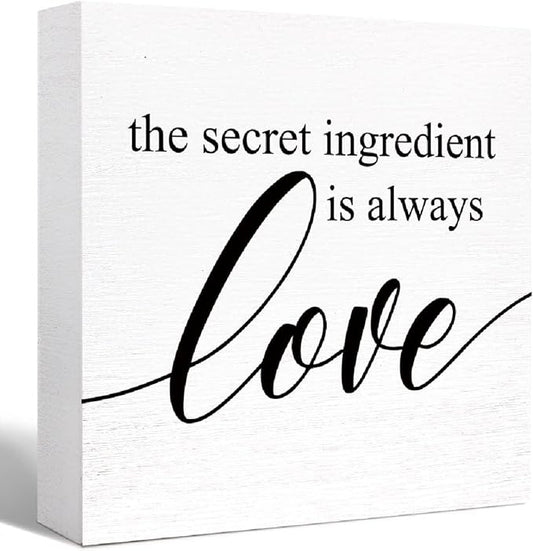 Secret Ingredient is Love Positive Wooden Box Sign Home Kitchen Table Shelf by Unknown