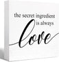 Secret Ingredient is Love Positive Wooden Box Sign Home Kitchen Table Shelf by Unknown