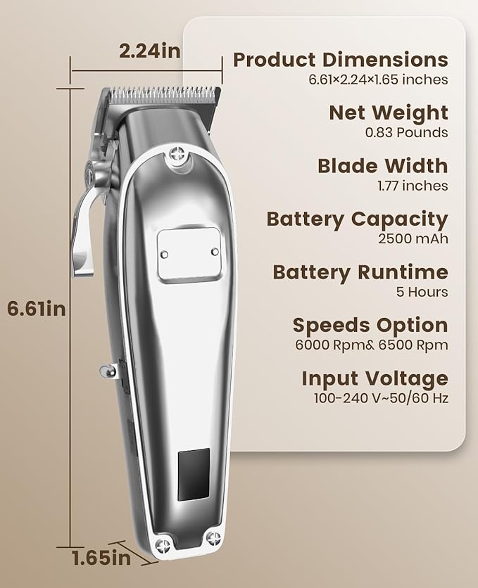oneisall Dog Grooming Clippers for Thick Heavy Coats, Low Noise Cordless Dog - Image 8