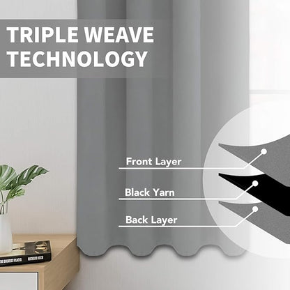 Easy-Going Blackout Curtains for Bedroom, Solid Thermal Insulated Grommet and - Image 3