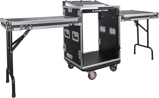 Sound Town Heavy-Duty 1/2" Plywood 14U PA DJ Rack/Road ATA Case by SOUNDTOWN