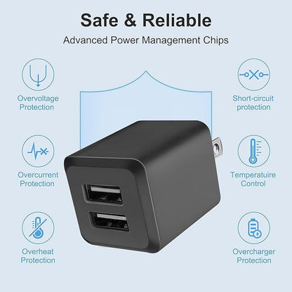 USB Wall Charger, Charger Block，Dual Port USB Cube Chargers，Power Adapter - Image 6