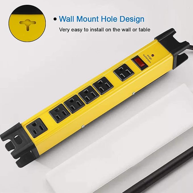 CCCEI Heavy Duty Power Strip Surge Protector - Image 4