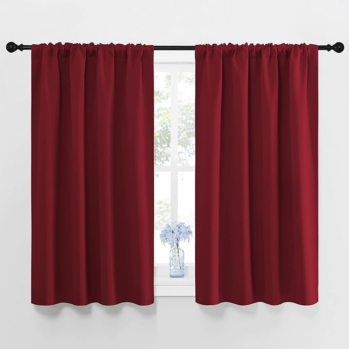 NICETOWN Burgundy Curtains Blackout Drape Panels by NICETOWN