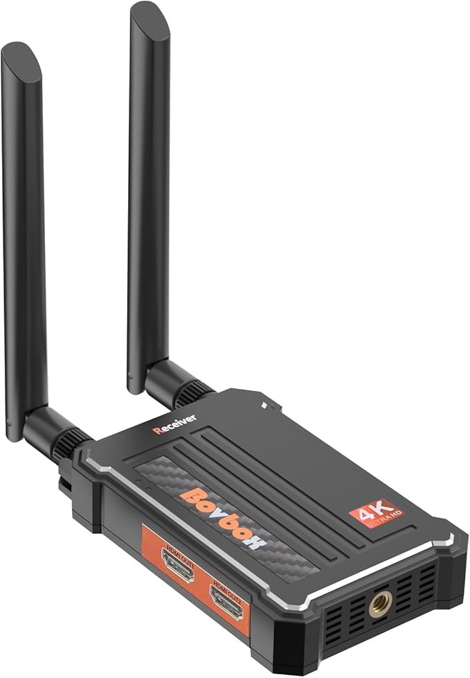 Wireless HDMI Extender Receiver 4K, HDMI Wireless 4k Support Up to 1 TX to 4 RX by Bovbox