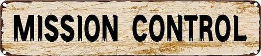 Vintage Metal Sign MISSION CONTROL Tin Sign Christmas Decor Retro Wall Decor by Unknown