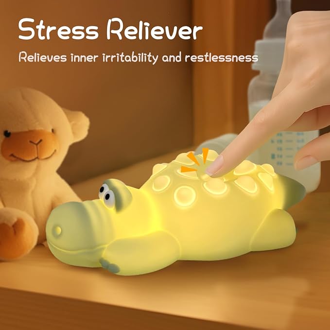 LEDHOLYT Night Light for Kids, Cute Silicone Nursery Crocodile Lamp - Image 4