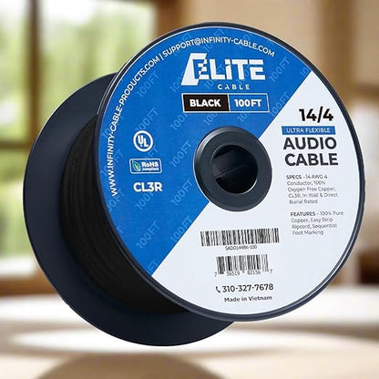 Elite 14/4 Speaker Wire 100ft, UL Listed, - Image 9