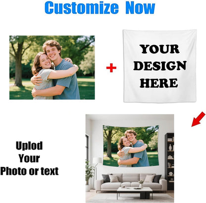 Jhdstore Custom Tapestry Personalized Tapestry Wall Hanging Upload Images Banners and Signs Customize Wall Tapestries for Bedroom 29 * 37 Inch Vertical