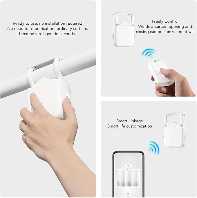 ciciglow Automatic Curtain Opener, Solar Powered Curtain Robot Motor - Image 6