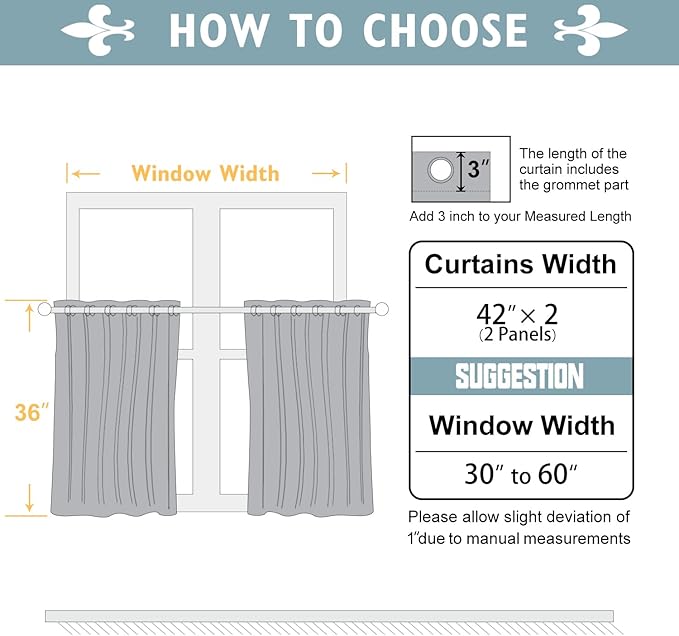ChrisDowa Small Window Curtains 36 inches Long - Image 5