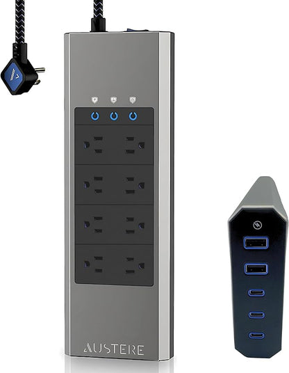 Austere V Series, 8 Outlet Surge Protector Power Strip, 3000 Joules, EMI/RFI by Austere
