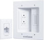 ECHOGEAR TV Cord Hider for Wall Mounted TV – Dual Outlet in-Wall Cable by ECHOGEAR