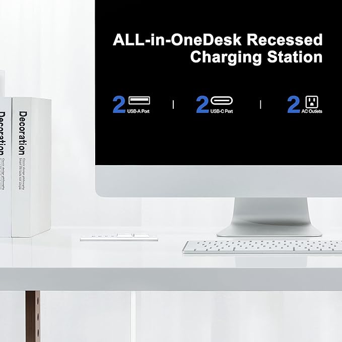 Recessed Power Strip Socket, Furniture Flush Mount Charging Station, Desk Power - Image 2