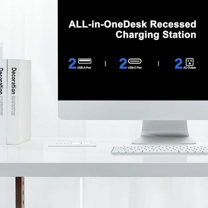 Recessed Power Strip Socket, Furniture Flush Mount Charging Station, Desk Power - Image 2