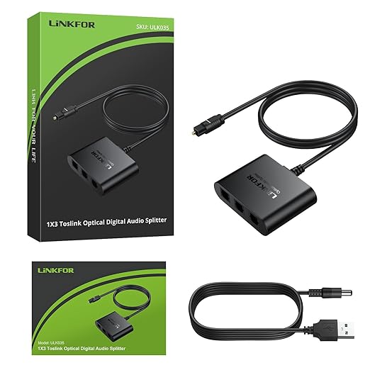 LiNKFOR Optical Cable Splitter 1x3 SPDIF Toslink - Image 7