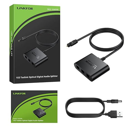 LiNKFOR Optical Cable Splitter 1x3 SPDIF Toslink - Image 7