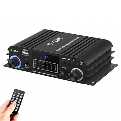 Facmogu S-288 4 CH Bluetooth 5.0 Home Audio Amplifier, RMS 45Wx4, Max 600W HiFi by Facmogu