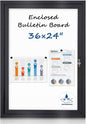 Outdoor Bulletin Board 36x24 in, Weatherproof Enclosed Bulletin Board by EVERSUPPLY
