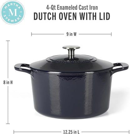 Martha Stewart Gatwick 4 Quart Enamel Cast Iron Dutch Oven - Image 2